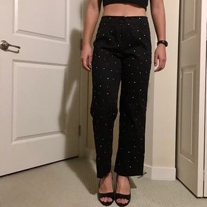 Groovy High-waisted Straight-leg polka Dot Pants